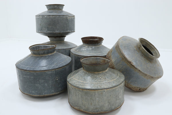 Antique asian decorative Metal Buckets 