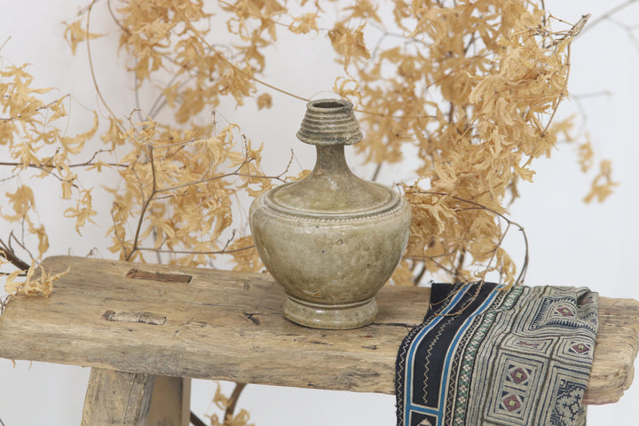 Antique East Asian Hand-carved Pot