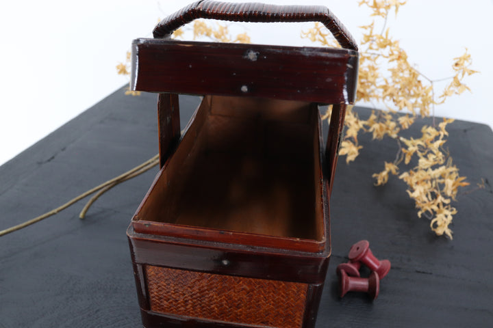 Antique Asian Dark Handled Container