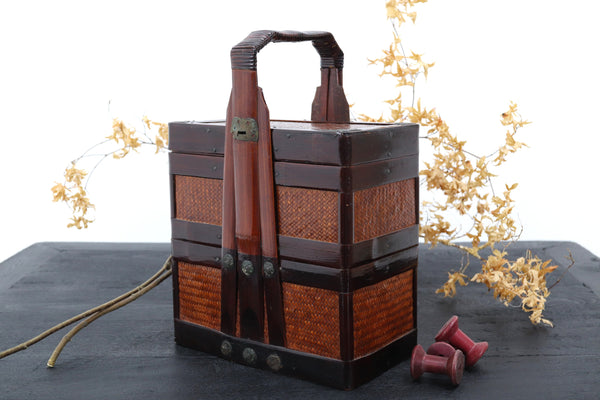 Antique Asian Dark Handled Container