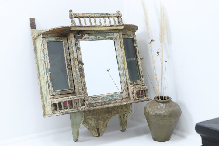Antique Multicoloured Handmade Oriental Cabinet