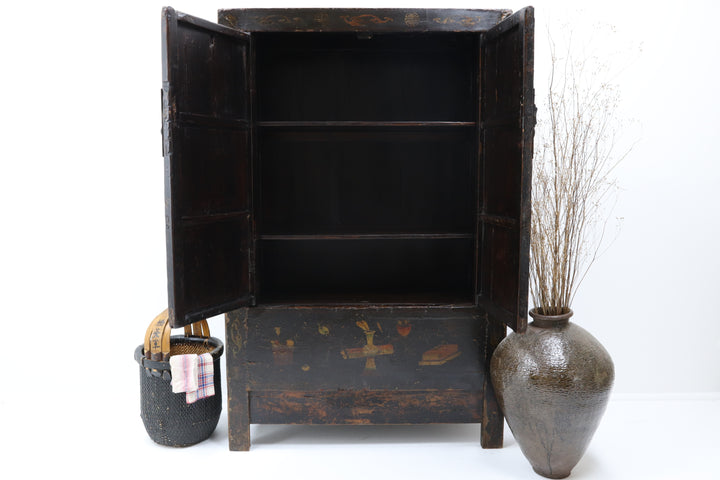 Vintage Oriental Hand Crafted Wedding Cabinet 