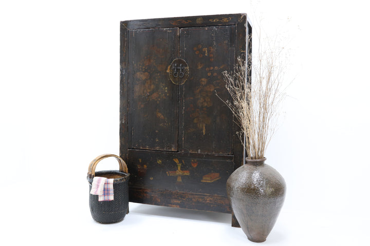 Vintage Oriental Hand Crafted Wedding Cabinet 