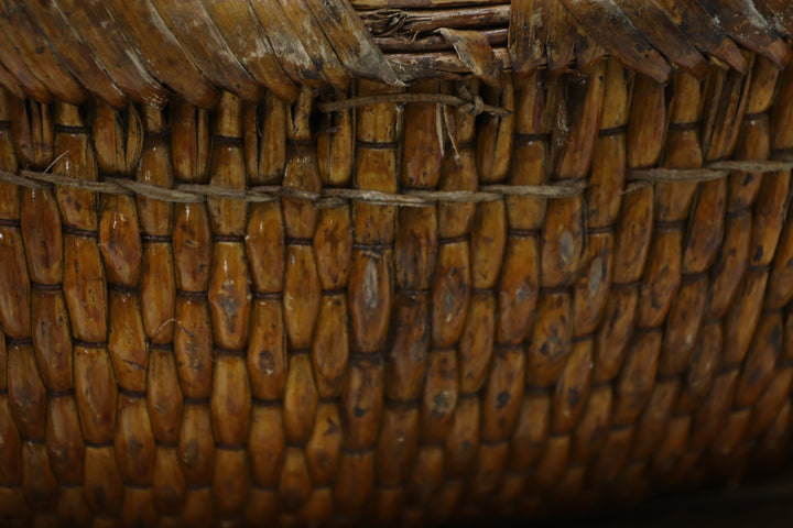 Vintage Oriental Wooden Flower Basket