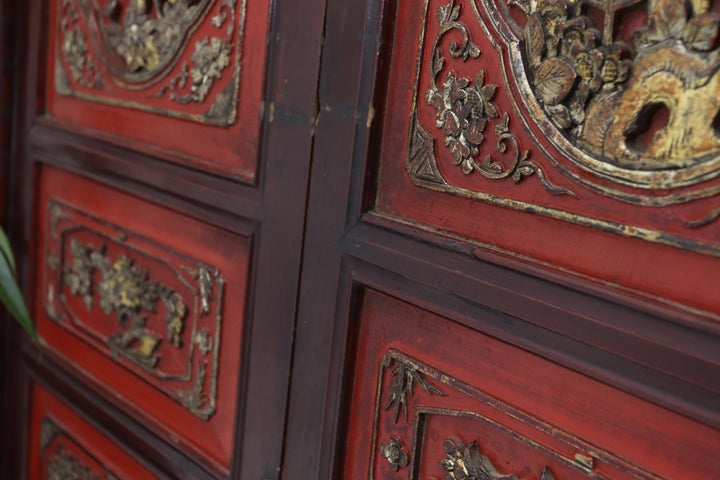 Vintage Handmade Oriental Cupboard Doors