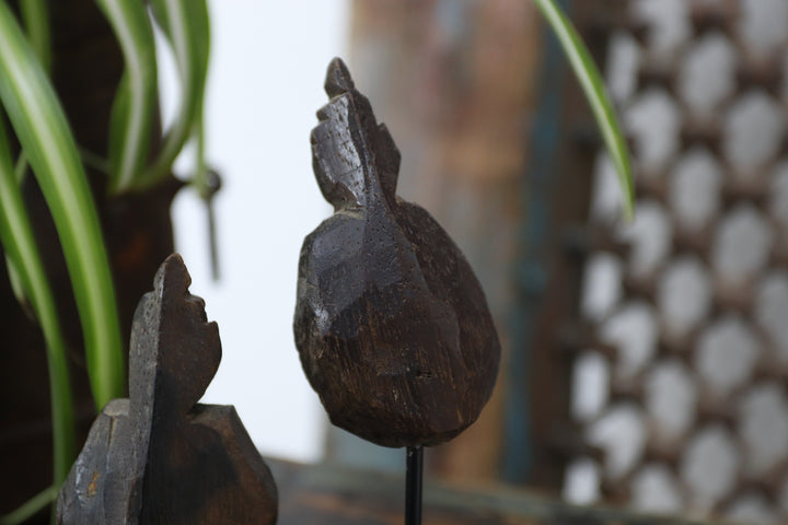 Vintage Hand Made Religious Figures Mounted On Metal Stand