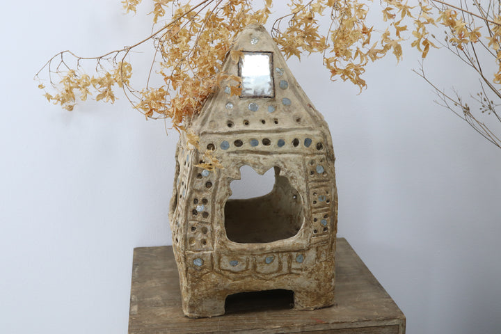 Vintage Oriental Paper Mache Mirrored Altar