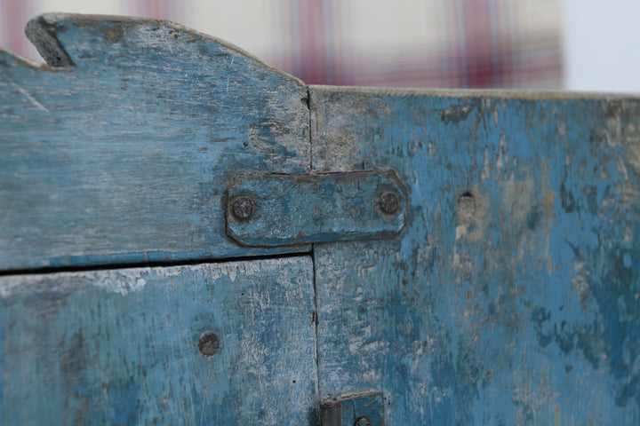 Vintage Oriental Handmade Blue Cupboard