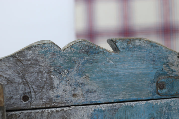 Vintage Oriental Handmade Blue Cupboard