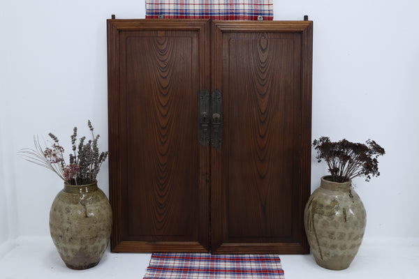 Vintage Wooden Oriental Cupboard Doors