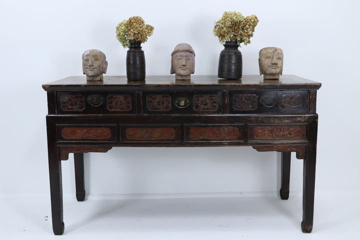 Vintage Oriental Hand-carved Altar Table