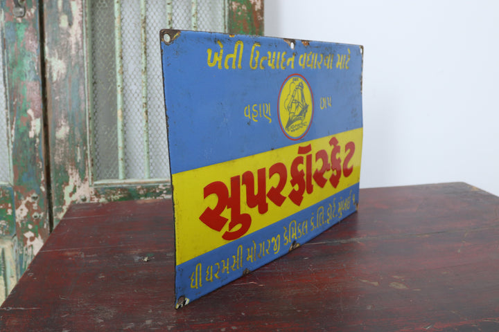 Antique Indian Chemical Company Yellow and blue advert