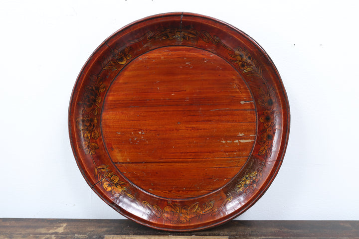 Antique Asian Red Painted Platters