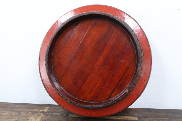 Antique Asian Red Painted Platters