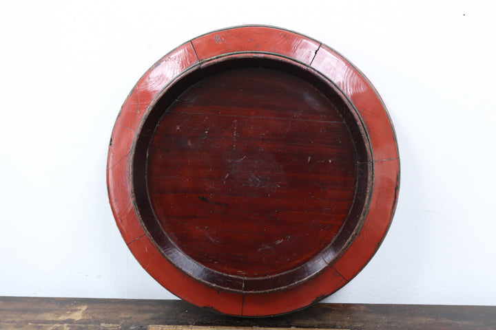 Antique Asian Red Painted Platters