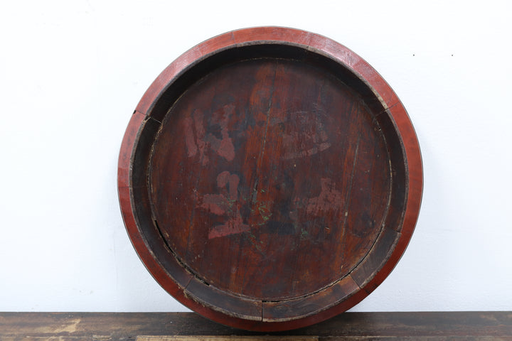 Antique Asian Red Painted Platters