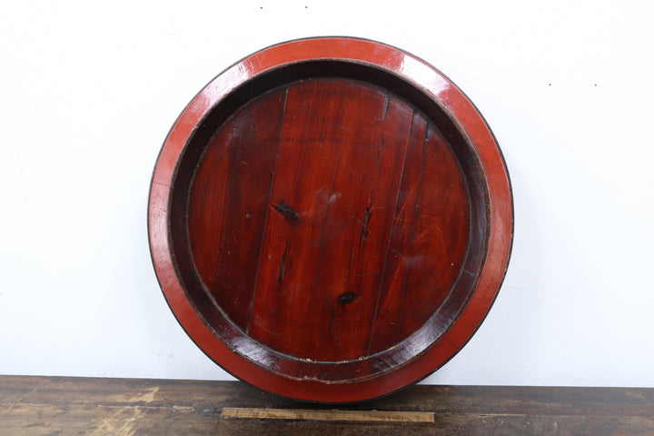 Antique Asian Red Painted Platters