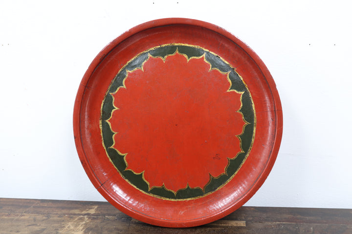 Antique Asian Red Painted Platters