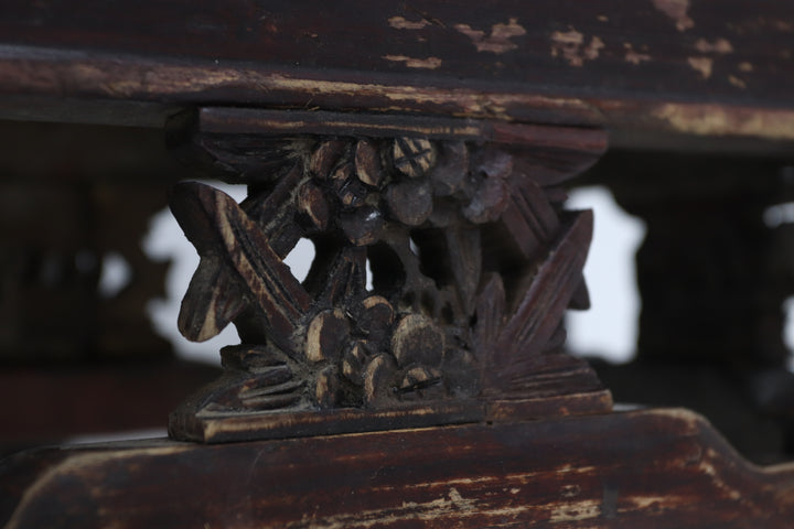 Vintage wooden handmade asian chinese stool 