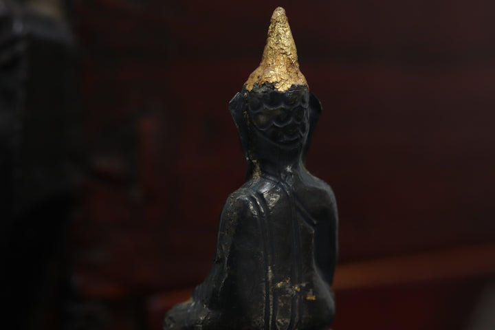 Vintage burmese silver metal buddha statue