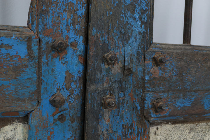 Vintage handmade hardwood painted doors with carvings 
