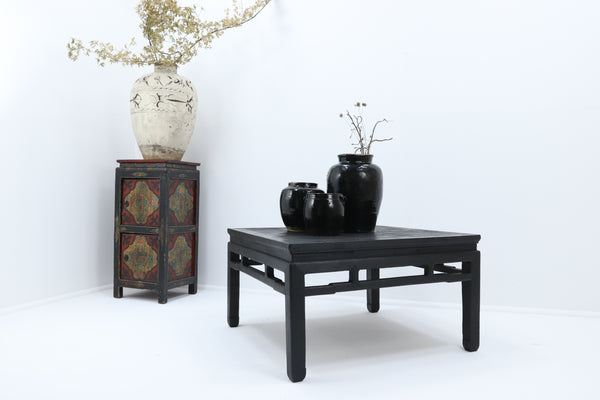 Vintage wooden 19th century square qing dynasty coffee table 