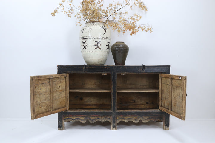 Vintage handmade chinese grain storage cupboard 