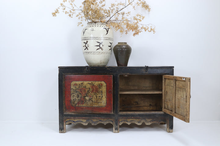 Vintage handmade chinese grain storage cupboard 