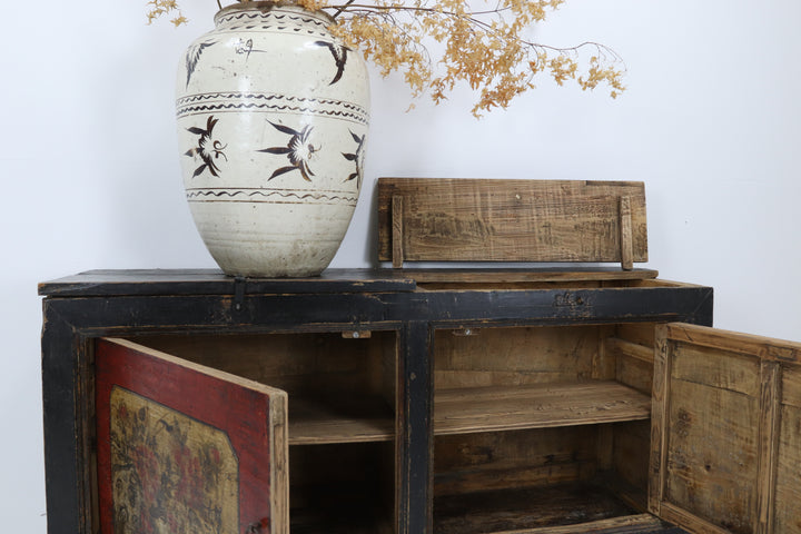 Vintage handmade chinese grain storage cupboard 