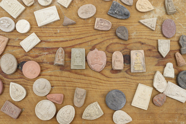 Antique Ceramic Buddhist Amulets Tokens