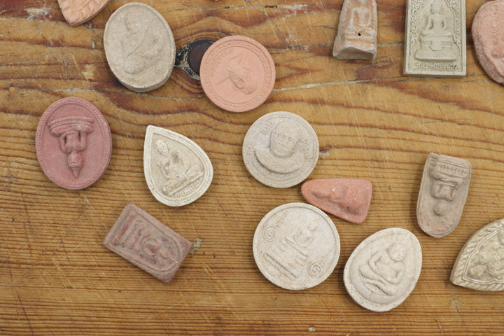Antique Ceramic Buddhist Amulets Tokens
