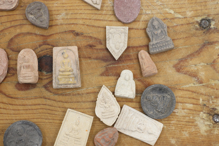 Antique Ceramic Buddhist Amulets Tokens