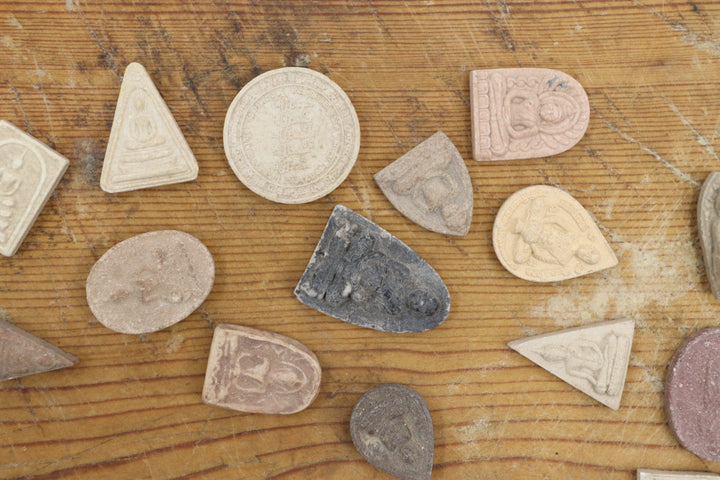 Antique Ceramic Buddhist Amulets Tokens