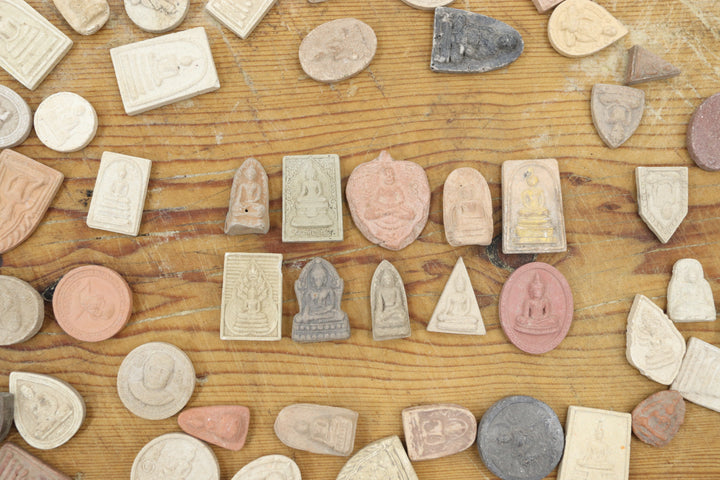 Antique Ceramic Buddhist Amulets Tokens