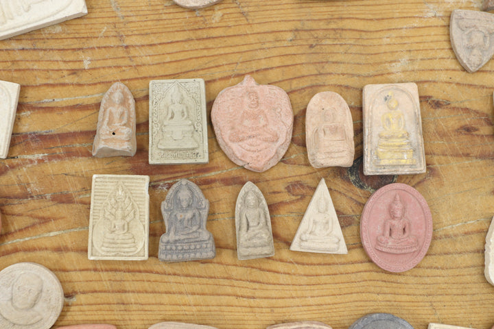 Antique Ceramic Buddhist Amulets Tokens