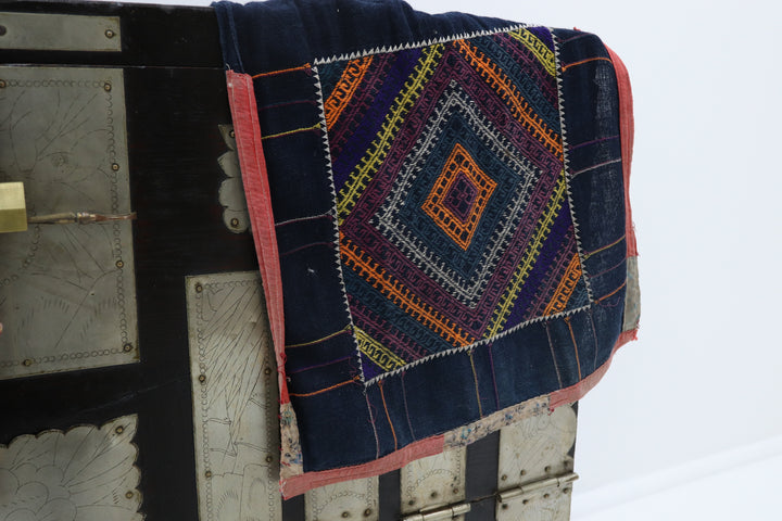 Vintage handmade asian indigo scarf 