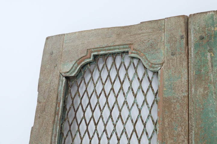 Vintage handmade 19th century indian doors in textured paintwork 
