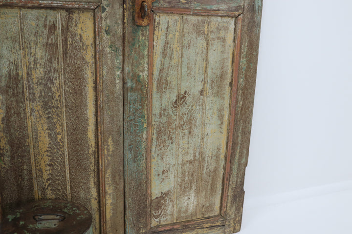 Vintage handmade 19th century indian doors in textured paintwork 
