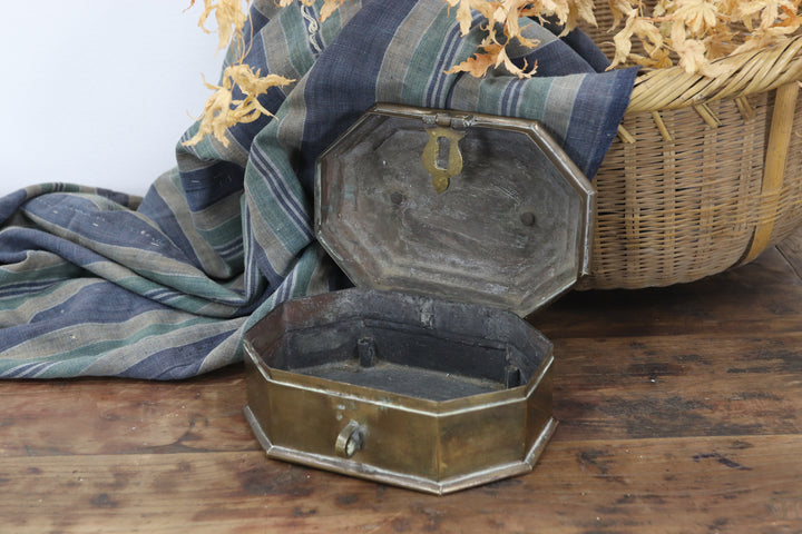 1880s handmade indian brass spice box