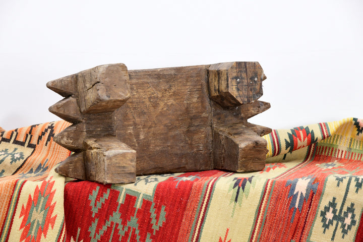 Vintage hand carved wooden table from nagaland 