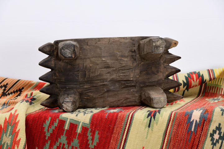 Vintage hand carved wooden table from nagaland 