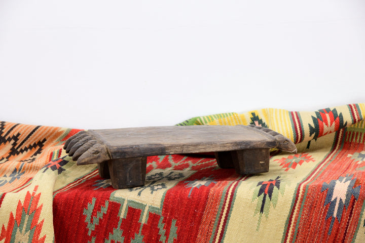 Vintage hand carved wooden table from nagaland 