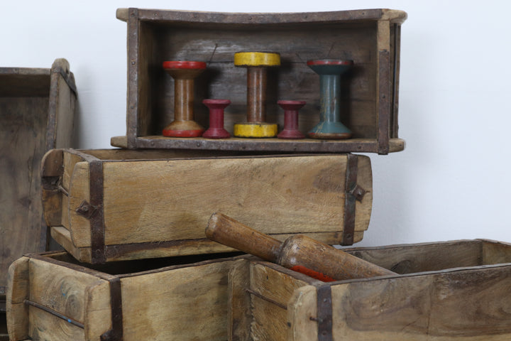 Vintage handmade wooden teak brick mould decor  