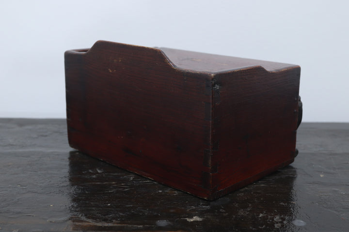 Vintage asian 19th century  wooden small items storage box 