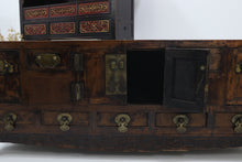 Load image into Gallery viewer, Vintage wooden handmade asian low storage cabinet