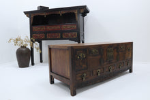 Load image into Gallery viewer, Vintage wooden handmade asian low storage cabinet