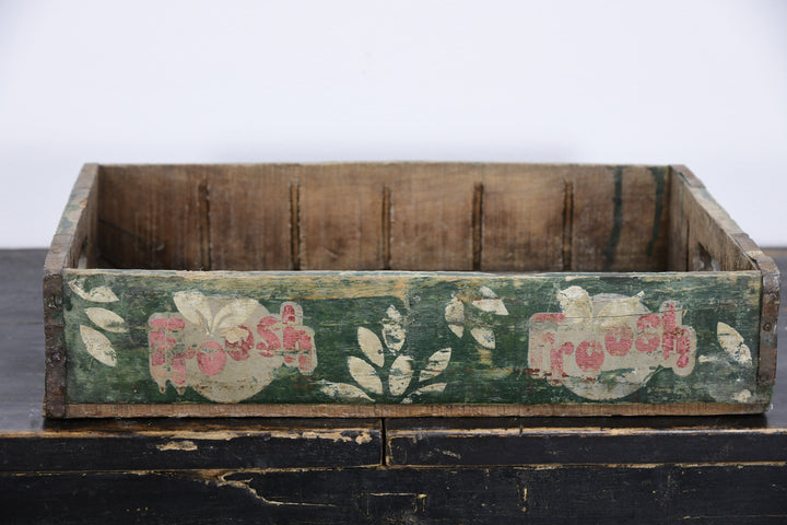 Vintage wooden handmade asian painted storage boxes 