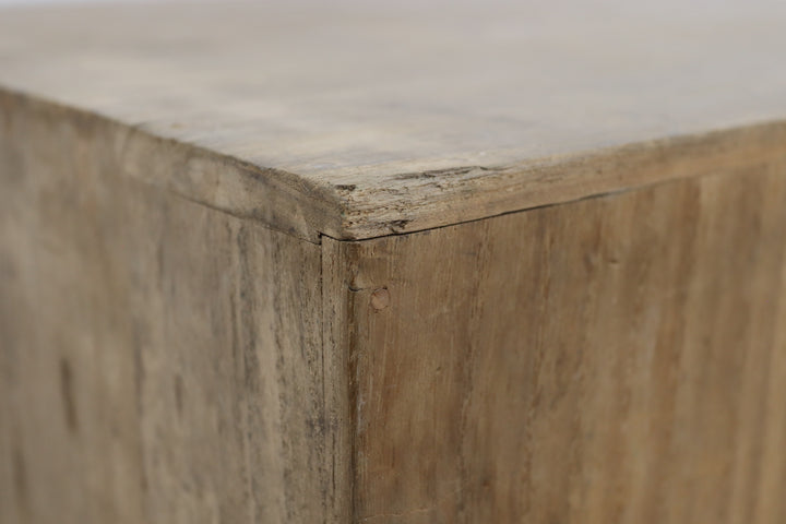 Vintage handmade asian storage chest with metal handles 