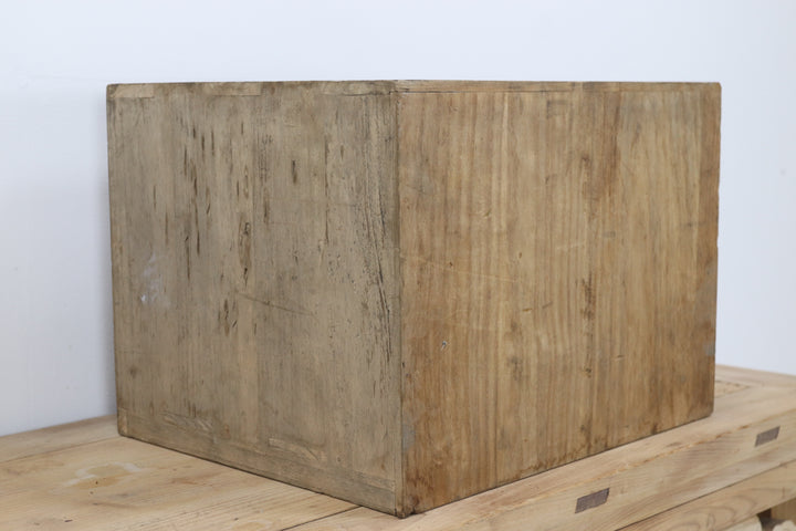 Vintage handmade asian storage chest with metal handles 