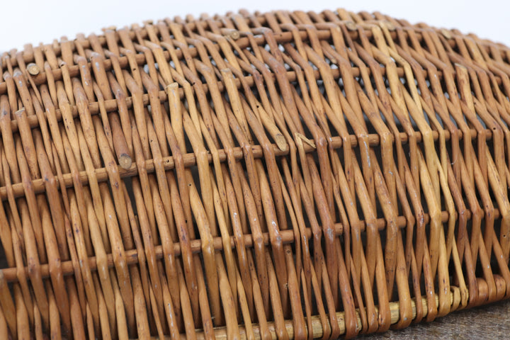 Asian Antique Reeded Round Basket